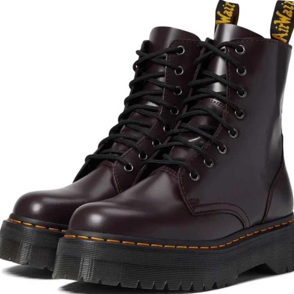 NEW RARE DR. MARTENS AUDRICK 8 EYE PLATFORM LACE UP COMBAT BOOTS CHARRO COLOR!! - Picture 7 of 7